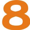 Kleckerliese Number Sticker 20 cm, Single Satin-Matte Digit 8, Orange view 1