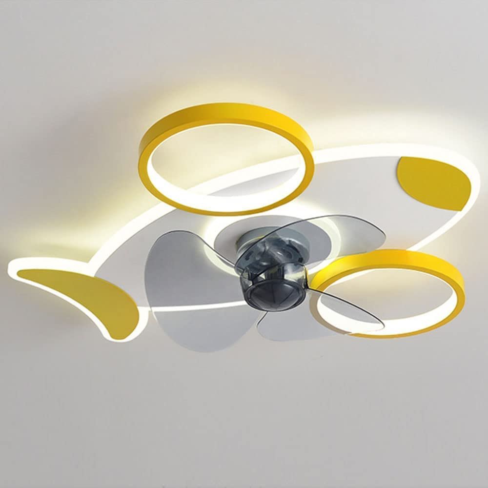 21.7-Inch Ceiling Fan with Remote Control, Dimmable LED Light, 3 Color Temperatures, Chandelier-Style Fixture for Children's Rooms