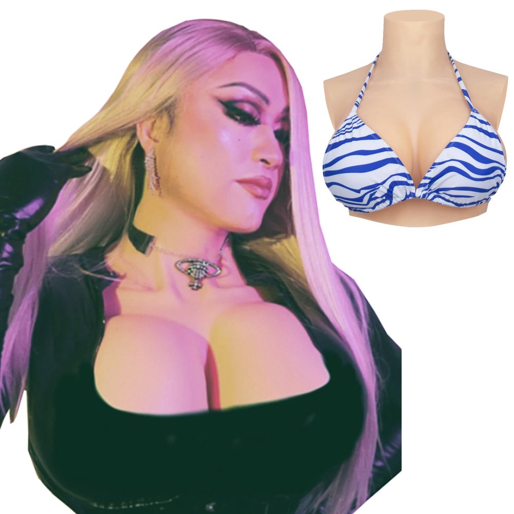 ALZRGORA Silicone Breast Plate, B–H Cup, for Drag Queens and Crossdressers