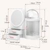 Rotating Makeup Organizer Box with Mirror and 2 Drawers view 2