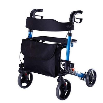 NATWEE Walker Wheel Walker for Seniors, Foldable Walker with Seat, 4-Wheel Rollator, Deluxe Aluminum Handles
