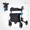 NATWEE Walker Wheel Walker for Seniors, Foldable Walker with Seat, 4-Wheel Rollator, Deluxe Aluminum Handles view 3