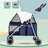 Pet Carrier Stroller for Small/Medium Dogs and Cats, Foldable, with Cup Holder and Removable Lining view 2