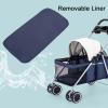 Pet Carrier Stroller for Small/Medium Dogs and Cats, Foldable, with Cup Holder and Removable Lining view 3