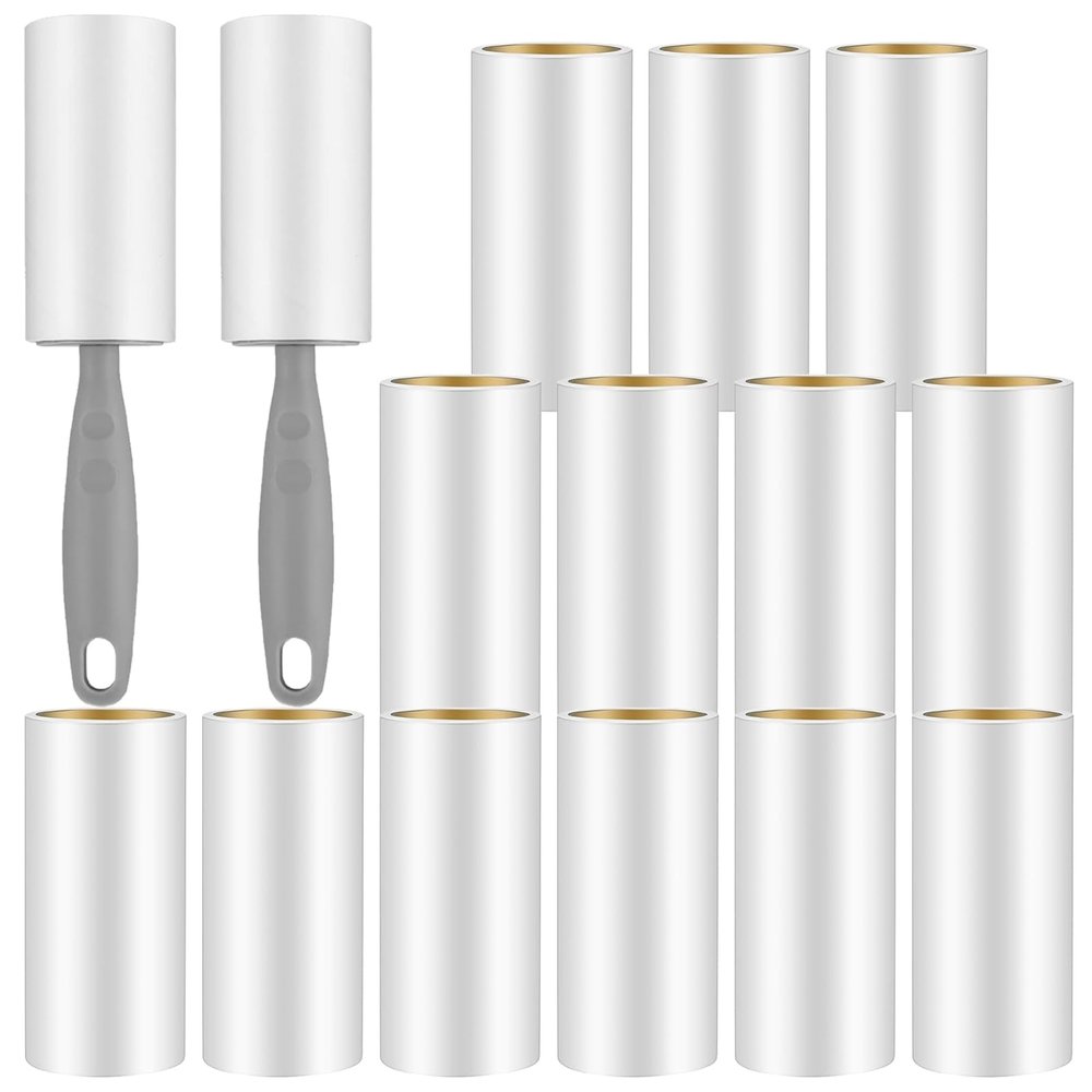 Omtofo 15-Pack Lint Rollers with 2 Handles, 900 Extra-Sticky Sheets