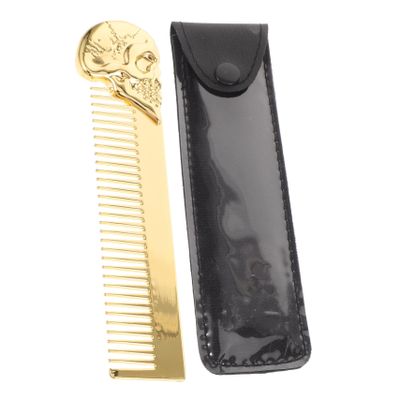 Minkissy Men's Beard Care Brush and Mustache Holder Kit, Double-Sided Zinc Alloy