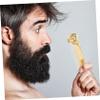 Minkissy Men's Beard Care Brush and Mustache Holder Kit, Double-Sided Zinc Alloy view 3