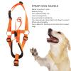 Adjustable Nylon Dog Muzzle Halter with Head-Control Leash, Size L view 2
