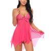 Women's Sexy Satin Nightgown, Kimono-Style Robe with Straps, Hot Pink, Size 38 view 4