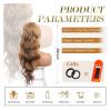 Brown Wavy Ponytail Extension with Drawstring, Clip-In Synthetic Hairpiece, Ombre Blonde Ash view 4