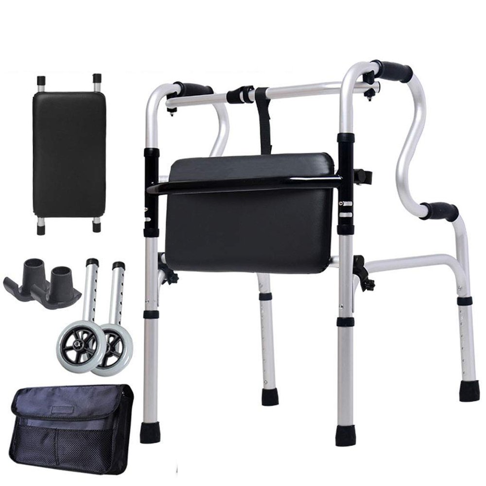 NATWEE Adult Deluxe Lightweight Foldable Medical Walker with Storage Bag