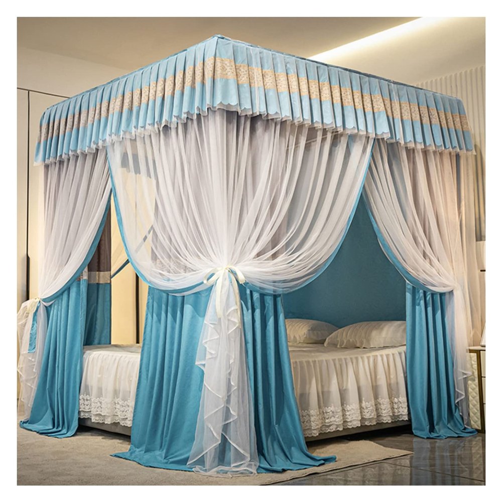 CENAP Deluxe Bed Canopy with Mounting Brackets, Four-Season Curtain for Single and Double Beds, 1.5 m/1.8 m/2 m/2.2 m