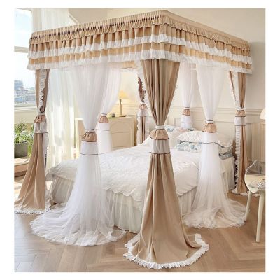 CENAP Luxury Floor-Standing Bed Canopy, Double-Layer 360° Bed Curtain