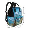 Ocean Dolphin Looking At You Printed Diaper Backpack, Black, One Size view 2