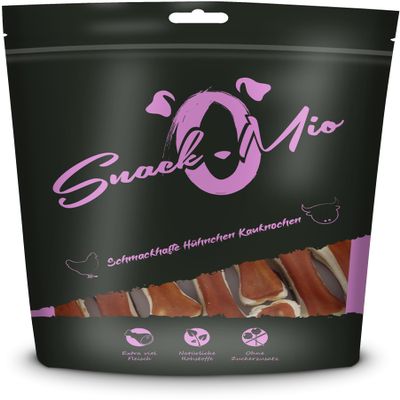 SnackOMio - Premium Chew Treat for Dogs - Tasty Chicken Chew Bones, 120g