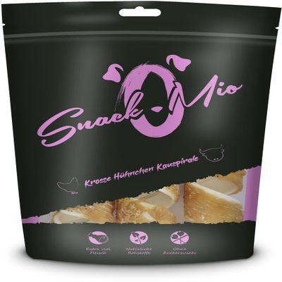 SnackOMio - Premium Dog Chew - Crunchy Chicken Chew Spiral, 110g