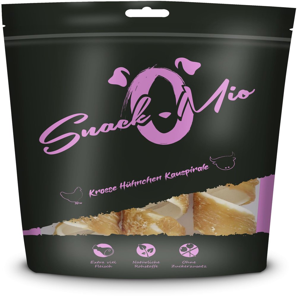 SnackOMio - Premium Dog Chew - Crunchy Chicken Chew Spiral, 110g