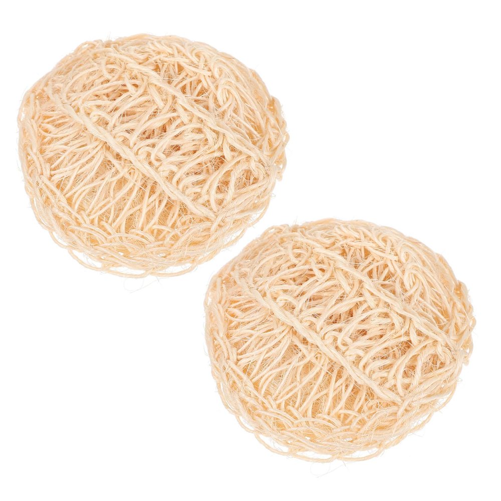minkissy 2-Piece Handmade Sisal Body Brushes, Beige, Lightweight and Portable