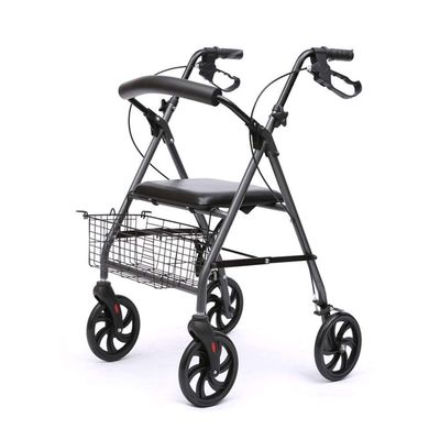NATWEE Walking Aid, 4-Wheel Rollator with Brakes, Under-Seat Bag, for Older and Disabled People