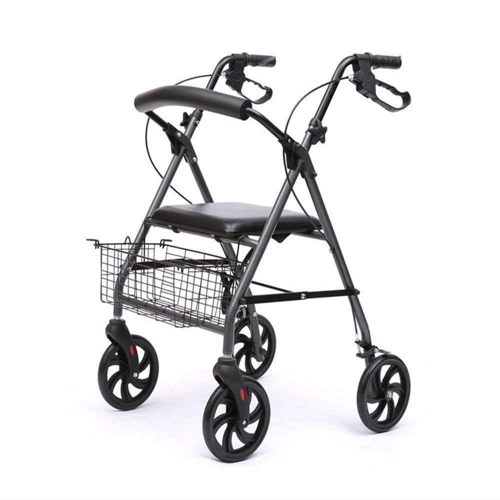 NATWEE Walking Aid, 4-Wheel Rollator with Brakes, Under-Seat Bag, for Older and Disabled People
