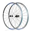 ZFF 700c Road Bike Wheelset, Front/Rear Rim Brake, Ultralight Aluminum, 8/9/10/11-Speed, 20/24-Hole, Black/Blue view 1