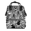Abstract Zebra Pattern Diaper Bag, Unisex, Black, One Size view 1