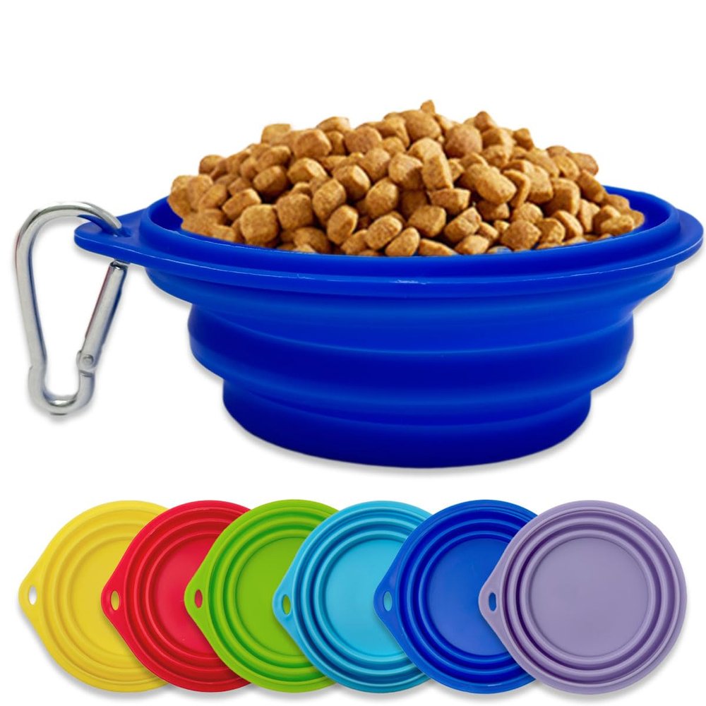 Silicone Dog Bowl with Carabiner Hook - 250ml