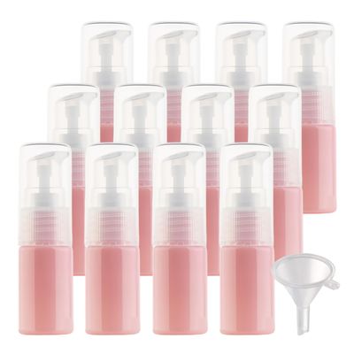 BPZXL 100 Pack 10 ml Pink Plastic Refillable Lotion Pump Bottles