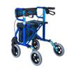 NATWEE Lightweight Folding 4-Wheel Rollator Walker with Padded Seat, Locking Brakes and Storage Bag, Height-Adjustable, Blue, 136 kg Max. Load view 1