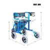NATWEE Lightweight Folding 4-Wheel Rollator Walker with Padded Seat, Locking Brakes and Storage Bag, Height-Adjustable, Blue, 136 kg Max. Load view 2
