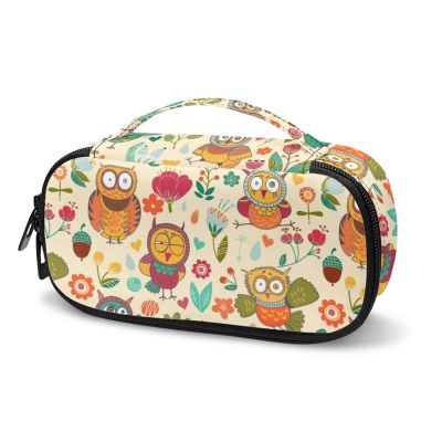 HUGS IDEA Cartoon Owl Flower Insulin Cooler Bag, Portable Travel Case for Insulin Pens and Medication