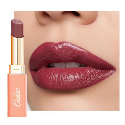 Oulac Plum Nourishing Lipstick, Satin-Matte Finish, Creamy Texture, Long-Lasting, Highly Pigmented, Shea Butter, Vegan, 4 g, SG08 Bianca