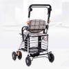 NATWEE Rollator Walker for Older Adults with Shopping Basket, Folding 6-Wheel Walker with Seat, Locking Brakes and Night Reflective Strips view 3
