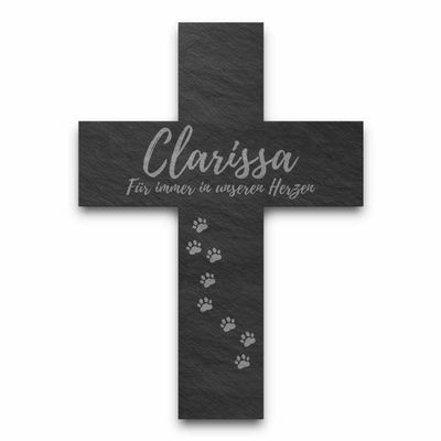 CHRISCK design Slate Cross with Personalized Engraving, 21.5 x 30 cm