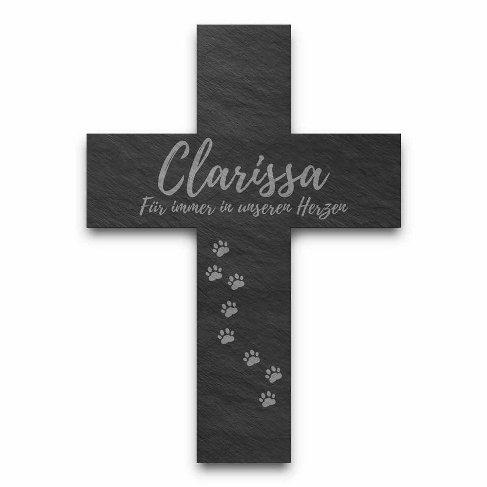 CHRISCK design Slate Cross with Personalized Engraving, 21.5 x 30 cm