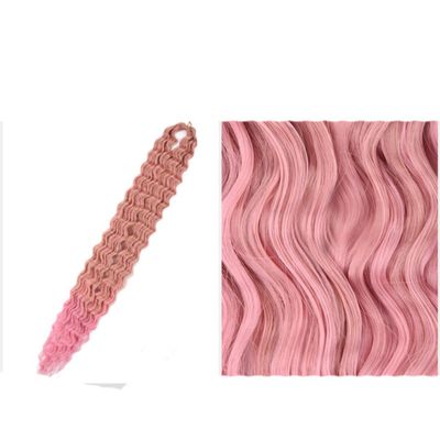 Synthetic Crochet Hair, Deep Wave, 32 in, Pink Ocean Wave, Lightweight, for Wearing and Braiding, Hair Extensions, Soft Water Wave Hair T27-PINK, 5 pcs/lot
