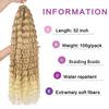 Synthetic Crochet Hair, Deep Wave, 32 in, Pink Ocean Wave, Lightweight, for Wearing and Braiding, Hair Extensions, Soft Water Wave Hair T27-PINK, 5 pcs/lot view 4
