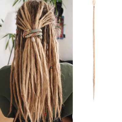 Synthetic Handmade Dreadlock Hair Extensions, 20 in, 5/10-Piece Set, Ombre