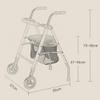 NATWEE Black Rollator Walker for Older Adults, Foldable Retractable Aluminum Trolley view 4