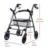 NATWEE Rollator, Foldable Walker for Seniors with Seat, Basket and Footrest, Four-Wheel Medical Walker for Adults and Older Men view 3