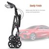 NATWEE Rollator, Foldable Walker for Seniors with Seat, Basket and Footrest, Four-Wheel Medical Walker for Adults and Older Men view 4