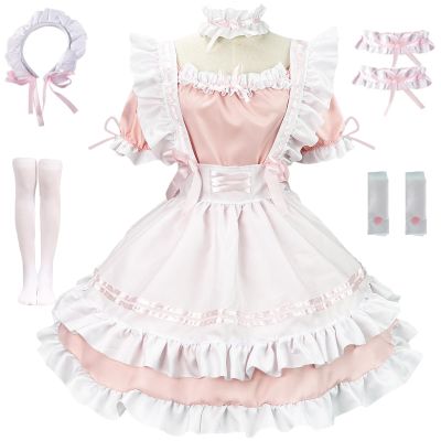 TRACYCY French Maid Costume for Women, 9-Piece Anime Cosplay Dress Set, S-5XL