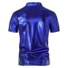Men's Short-Sleeve Patent Leather Wetlook Slim-Fit Top view 4