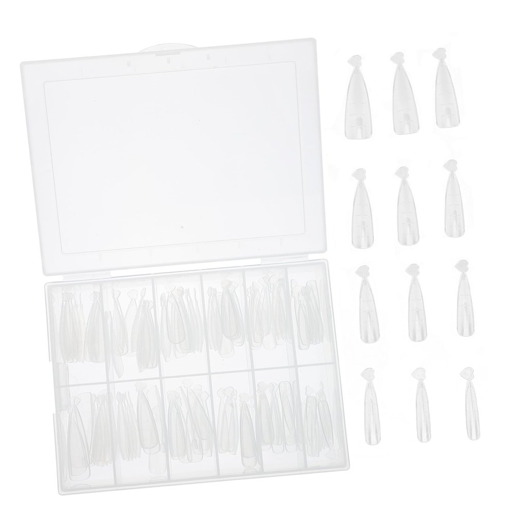 Transparent Artificial Fingernails, 120-Piece Plastic Nail Tips