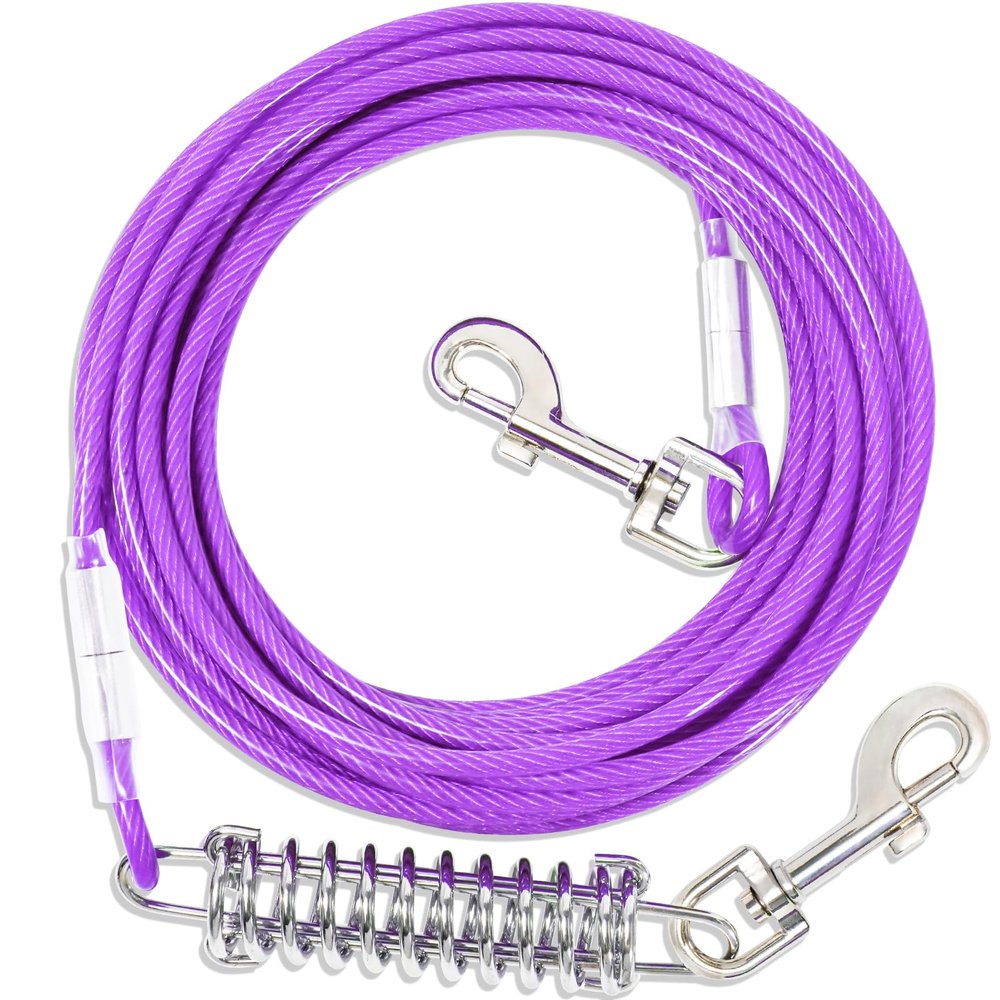 Dog Tie Out Cable with Shock Absorber, 9m