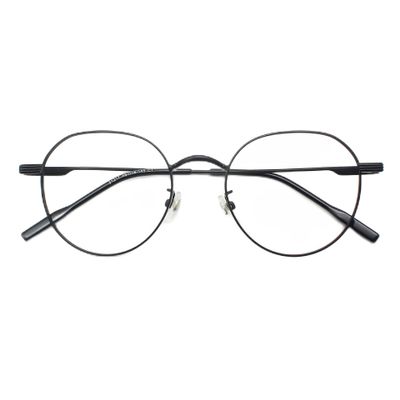 LTSRLL Retro Round Reading Glasses, Computer Readers, Blue-Light Blocking, Presbyopia Glasses (Black, +1.50)