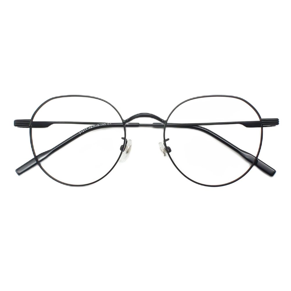 LTSRLL Retro Round Reading Glasses, Computer Readers, Blue-Light Blocking, Presbyopia Glasses (Black, +1.50)