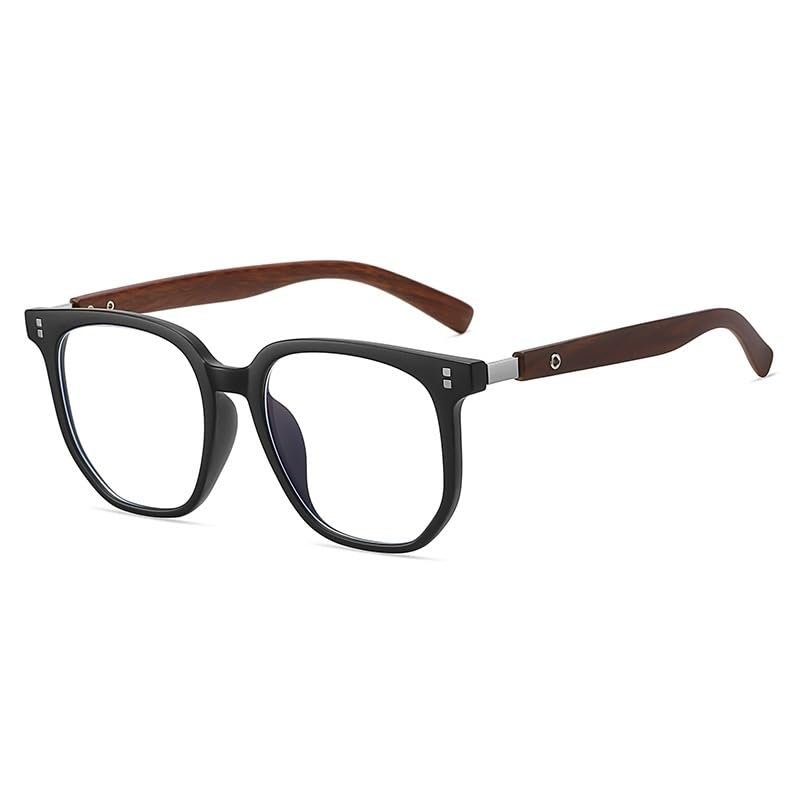 LTSRLL Oversized Anti-Blue-Light Computer Reading Glasses, TR Frame, Anti-Glare, Matte Black, +1.00