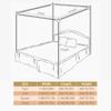 AdeptT Queen-Size Canopy Bed Frame with Mosquito Net, White view 3