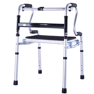 NATWEE Wheelchair Walker, Wheelless Walking Aid with Seat, Four-Legged and Non-Slip